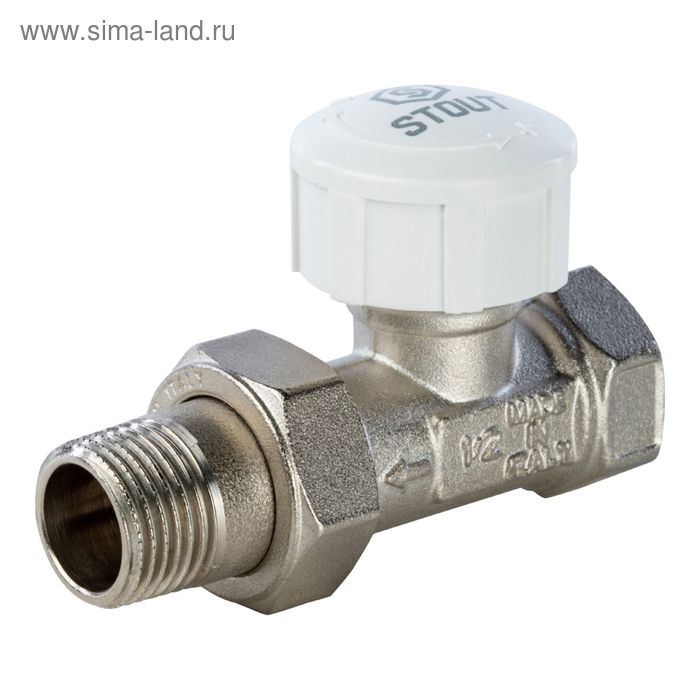 Термостатический клапан STOUT SVT-0001-000015, прямой, 1/2 клапан термостатический stout прямой 1 2 svt 0001 000015