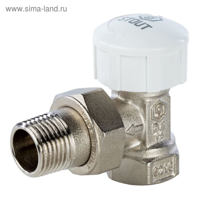 Термостатический клапан STOUT SVT-0002-000015, 1/2, угловой stout клапан термостатический прямой 1 2 svt 0001 000015