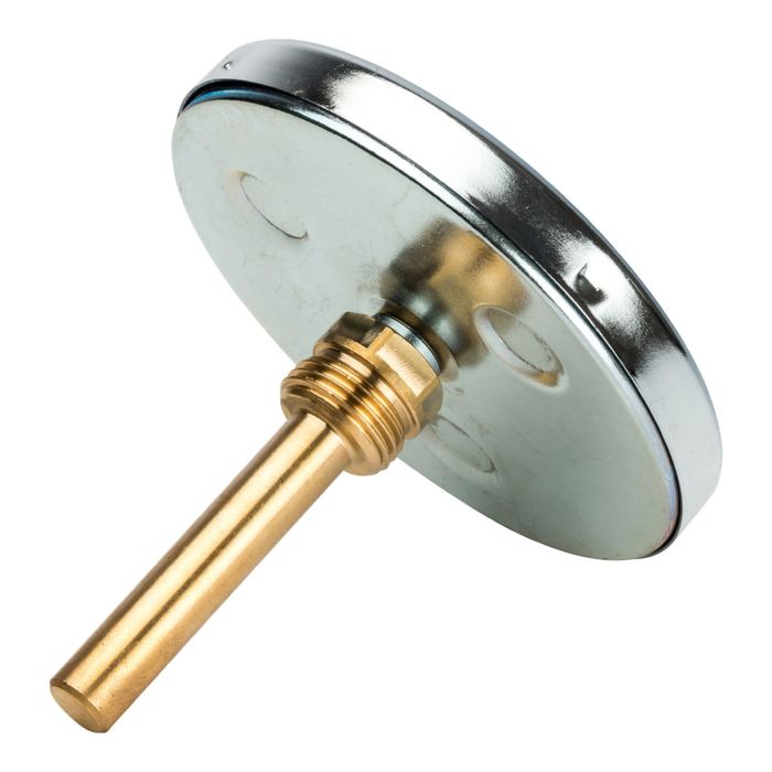 Термометр STOUT, биметаллический, с погружной гильзой 75 мм 1/2", корпус Dn 100 мм