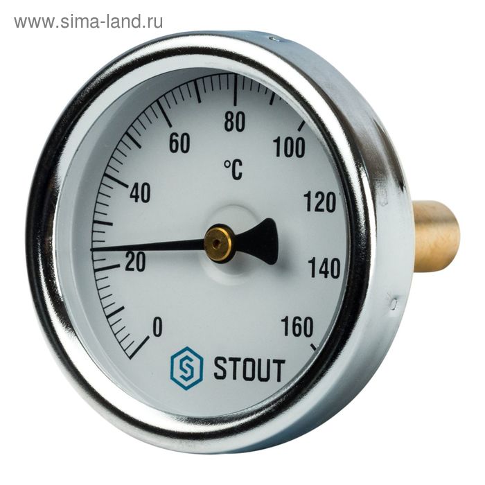 Термометр STOUT, биметаллический, с погружной гильзой 50 мм 1/2