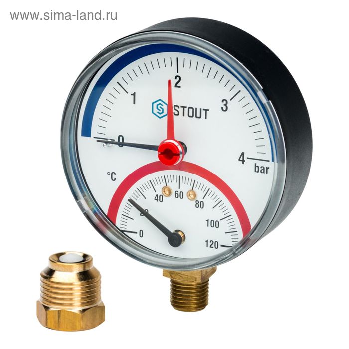 Термоманометр STOUT SIM-0006-800415, радиальный, DN80, 1/2