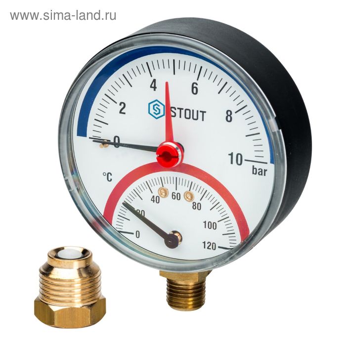 Термоманометр STOUT SIM-0006-801015, радиальный, DN80, 1/2