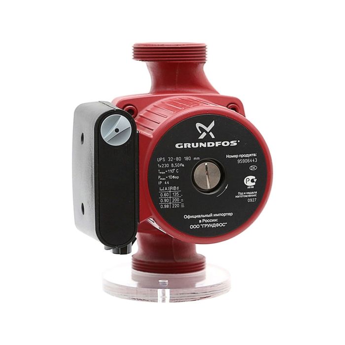 Насос циркуляционный Grundfos UPS 32-80, с гайками, 3 скорости, 135/200/220 Вт, 91 л/мин
