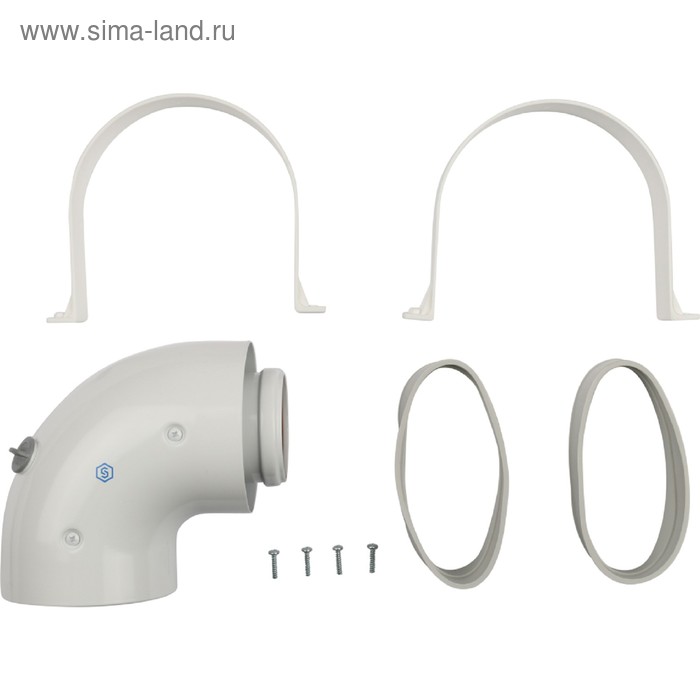 

Элемент дымохода коаксиальный STOUT SCA-6010-210190, адаптер для котла угловой 90°, DN 60/10