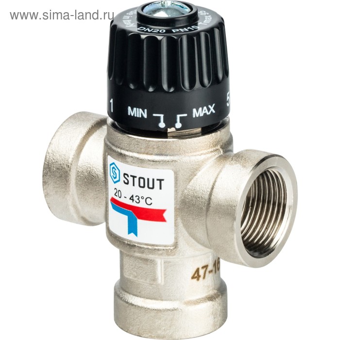 

Клапан смесительный STOUT SVM-0010-164320, 3/4" внутренняя резьба,20-43°С KV 1,6