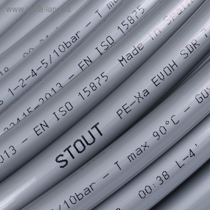 фото Труба из сшитого полиэтилена stout pex-a, d=16 x 2.2 мм, бухта 100 м, с кислородным барьером