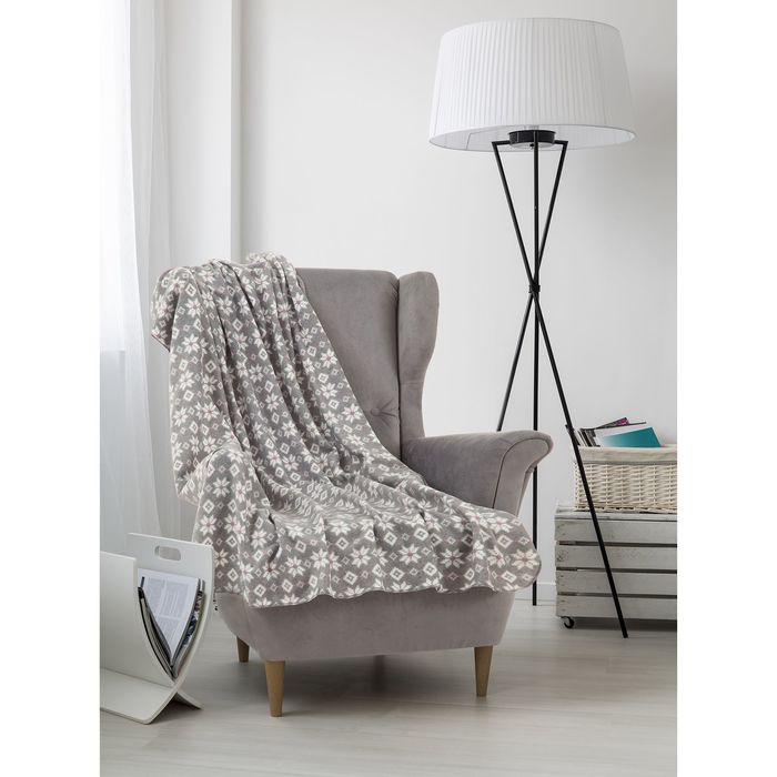 Плед IRIS, 130х150 см, цвет серый, поларфлис