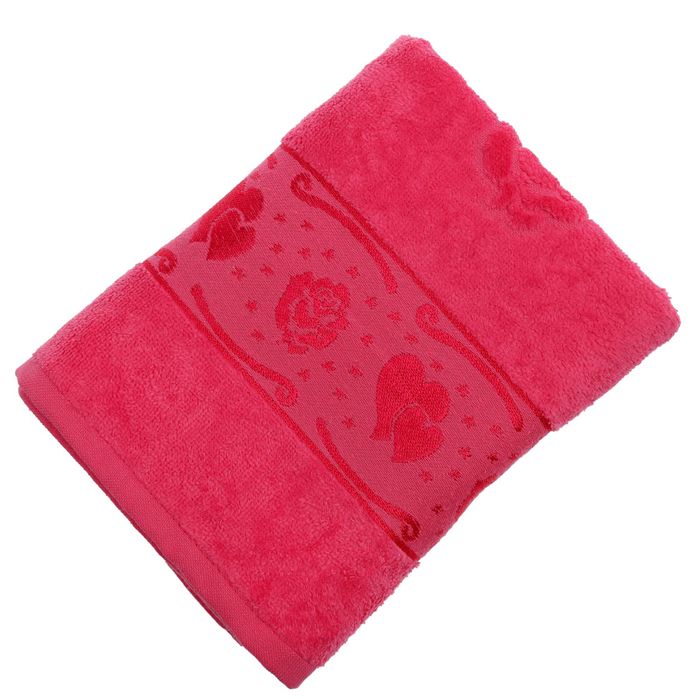 Полотенце ХАРД РОЗА 50х90 см, фуксия, велюр 430 гр/м
