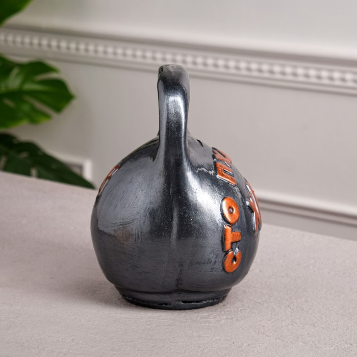 Копилка "Гиря сто пудовый хит" средняя серебро 22 см