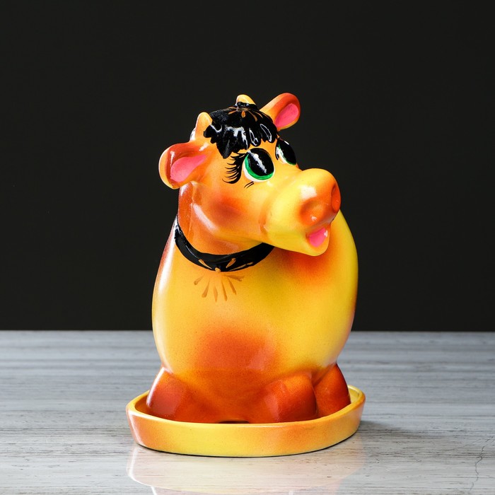 Кашпо "Коровка" желтый