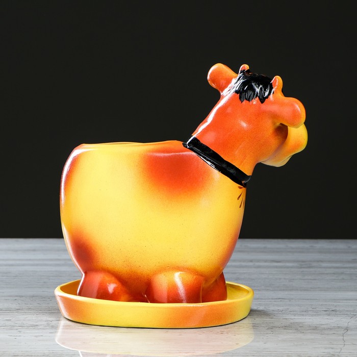 Кашпо "Коровка" желтый