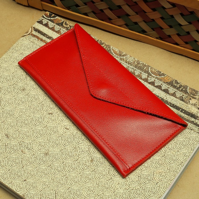 Кошелёк женский на клапане, 1 отдел, цвет милано красный