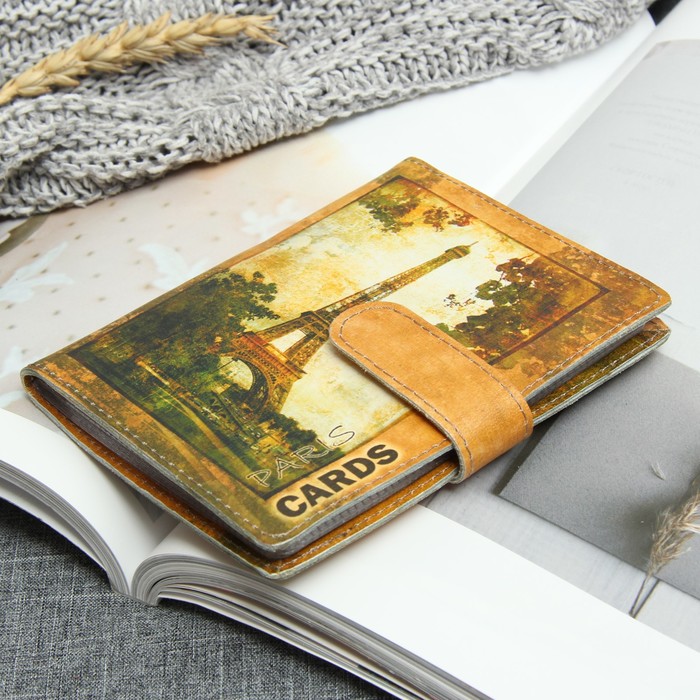 Визитница "Париж", вкладыш на 36 карт, разноцветный