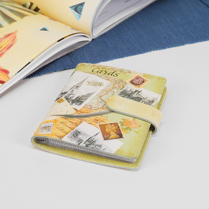 Визитница "Письма", 2 ряда, вкладыш на 36 карт, разноцветный