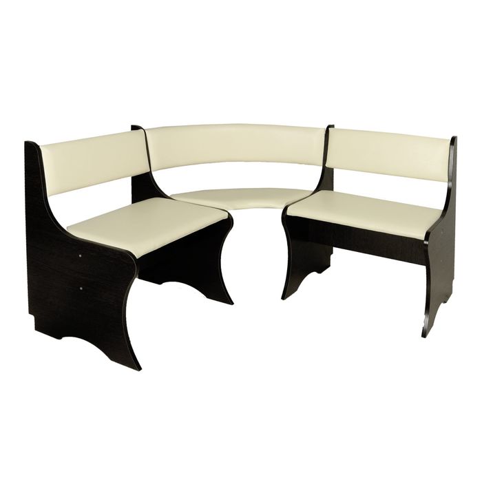 Кухонный уголок Малый 1200х1200х780 Венге темный/Бежевый кожзам