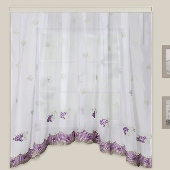 Штора для кухни "Этель" №3: Виноград ширина 280 см, высота 170 см, 1 шт. 100% п/э