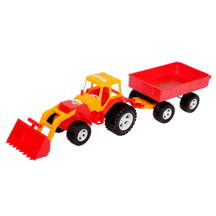 Трактор с ковшом и прицепом МИКС