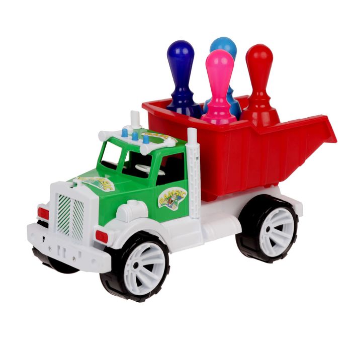 Самосвал "Бамсик" с 4 кеглями, МИКС