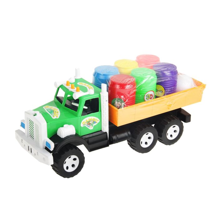 Самосвал "Фарго" с шаром и 6 баночками для боулинга, МИКС