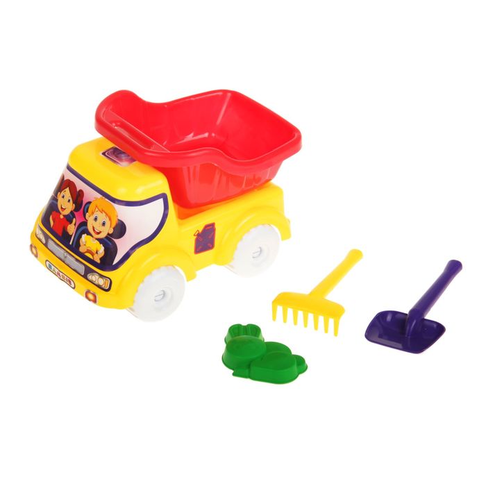 Самосвал № 2 с песочным набором, МИКС