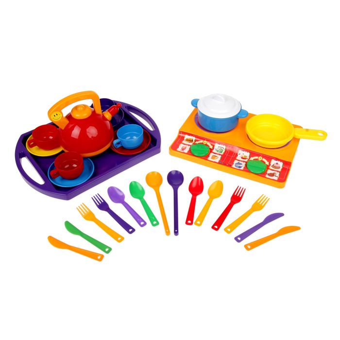 Набор посуды "Юная хозяюшка" №10, 28 предметов, МИКС