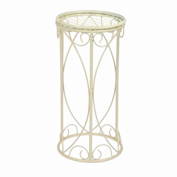 Стойка для цветов "Диана" 26 х 26 х 52 см, цвет слоновая кость