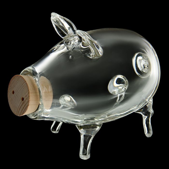 Копилка стекло "Кабанчик" с пробкой