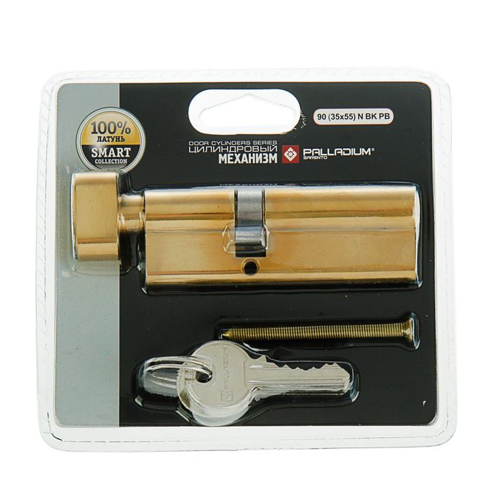 Цилиндровый механизм, PALLADIUM 90 (35*55) N BK, цвет латунь