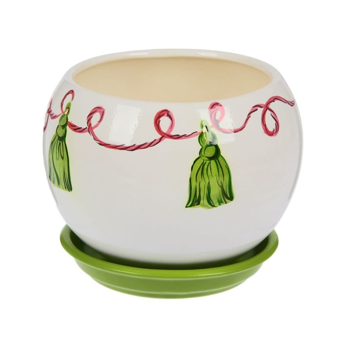 Кашпо "Шар" кисть, зелёный, 0,4 л