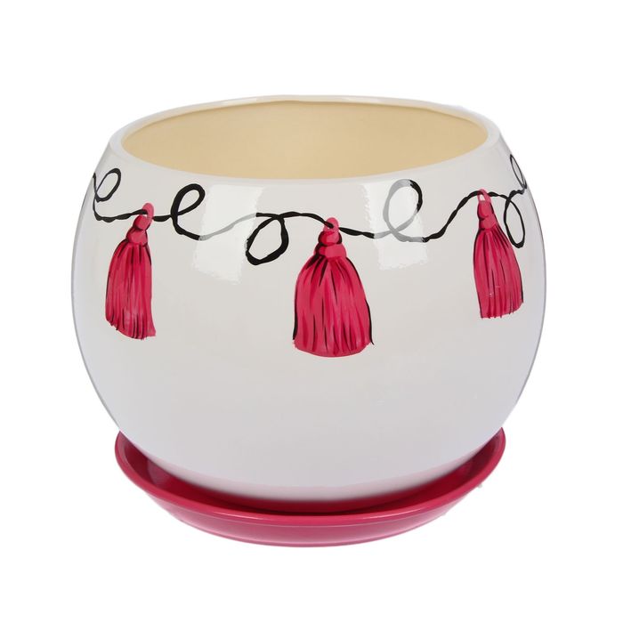 Кашпо "Шар" кисть, розовый, 0,4 л