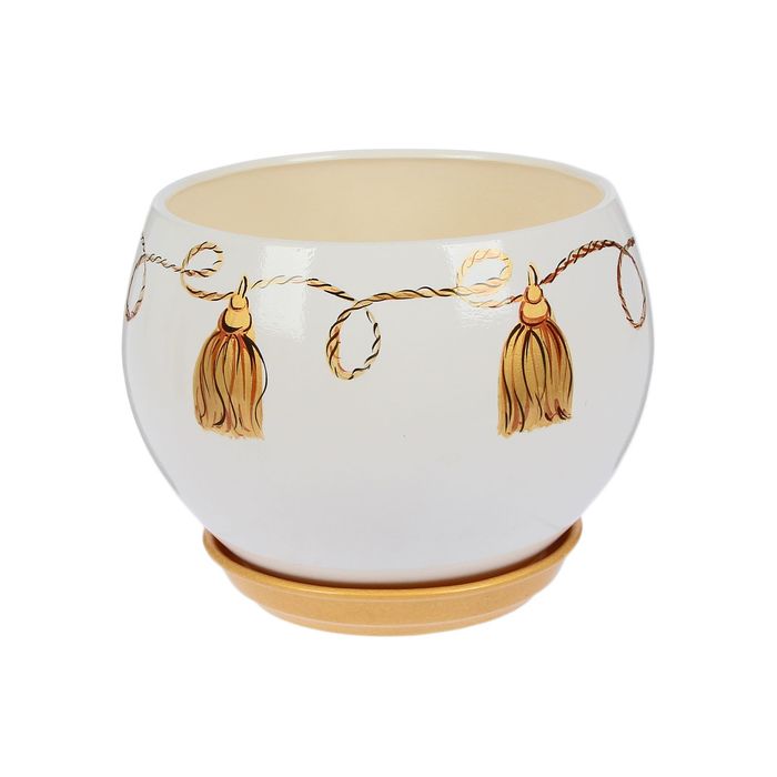 Кашпо "Шар" кисть, золотой, 0,4 л