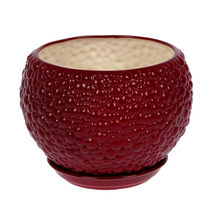 Кашпо "Шар" ежевика, бордовый, 0,4 л