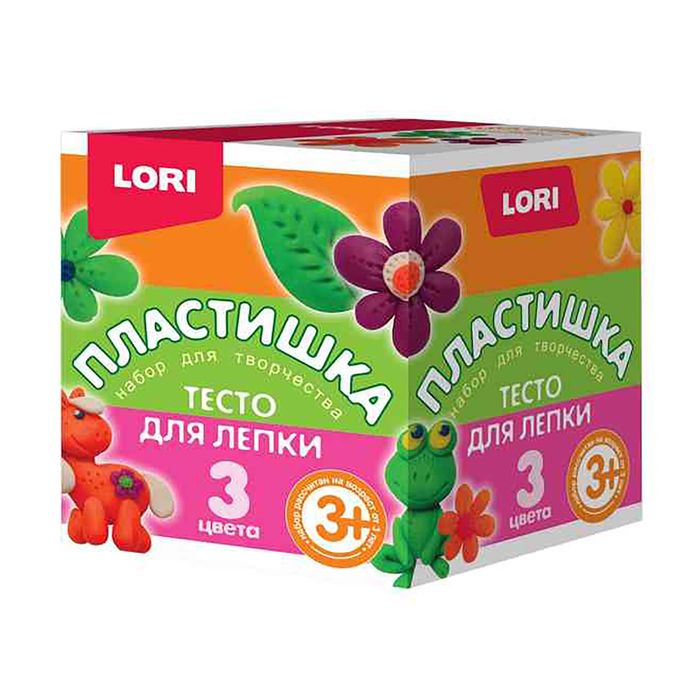 Тесто для лепки &quot;Пластишка № 2&quot;, 3 цвета по 70 г: оранжевый, зелёный, розовый