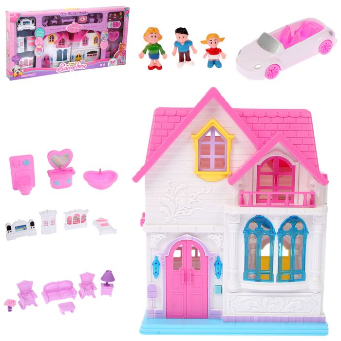 Дом для кукол "Милый дом" с мебелью и аксессуарами, складной, световые и звуковые эффекты