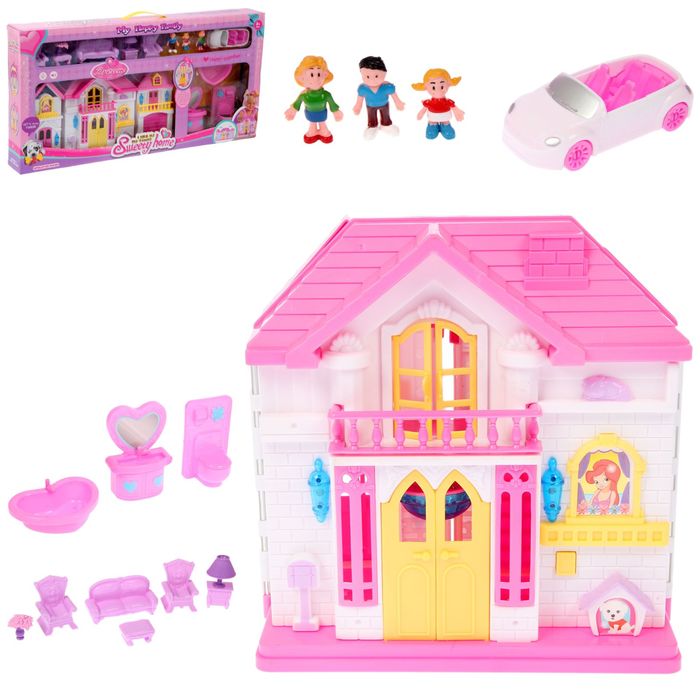 Дом для кукол "Мечта" с мебелью и аксессуарами, складной, световые и звуковые эффекты