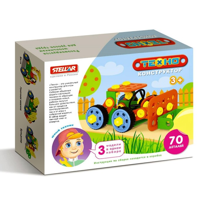 Конструктор "Техно" Бульдозер, 70 деталей