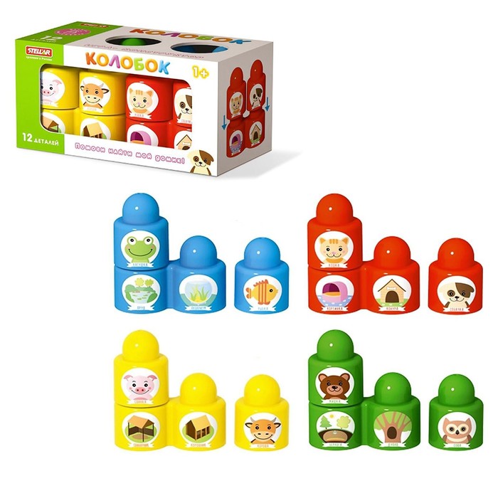 Конструктор Колобок. Игра "Помоги найти мой домик", 12 деталей