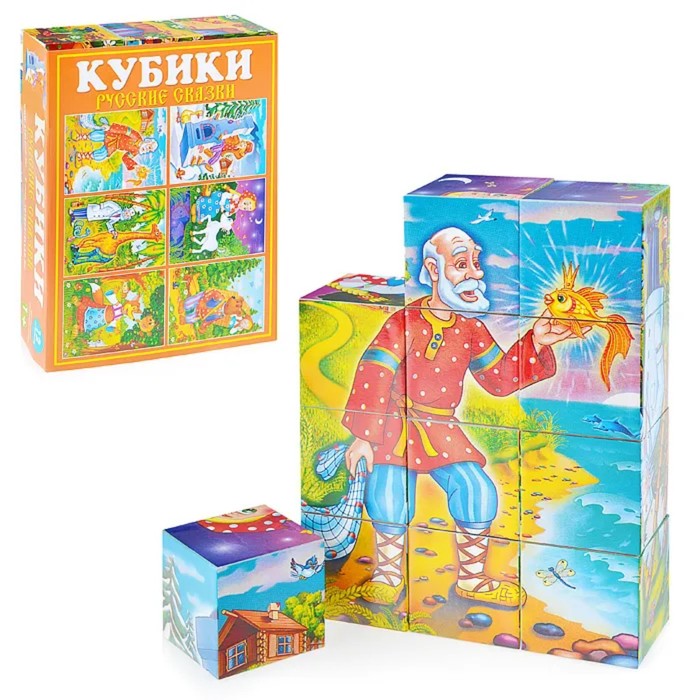 Кубики в картинках 25 «Русские сказки» игра кубики мягкие сказки в картинках 6шт