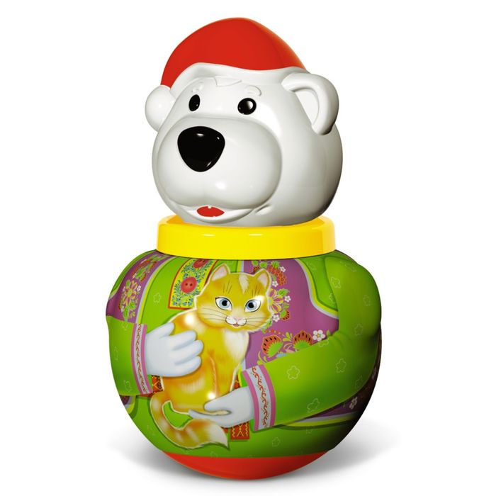 Неваляшка малая Белый медведь "Борис", МИКС