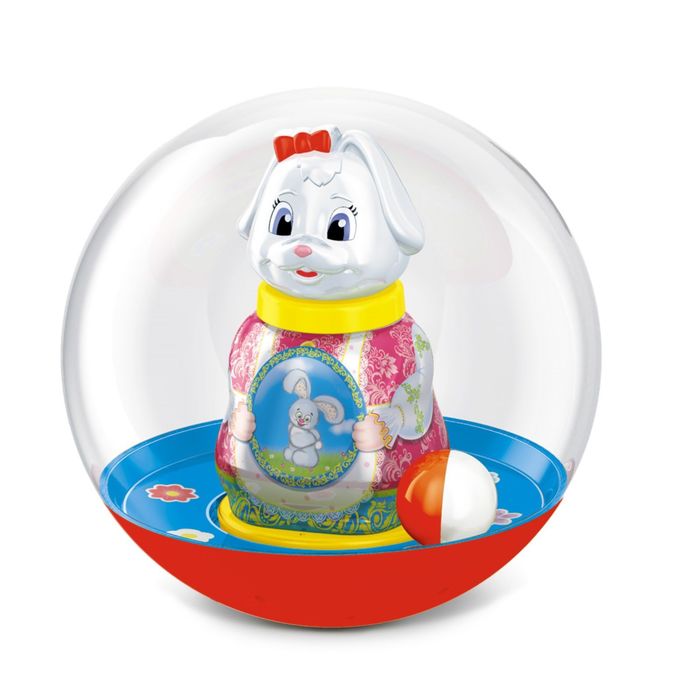 Неваляшка шар "Зайка", МИКС