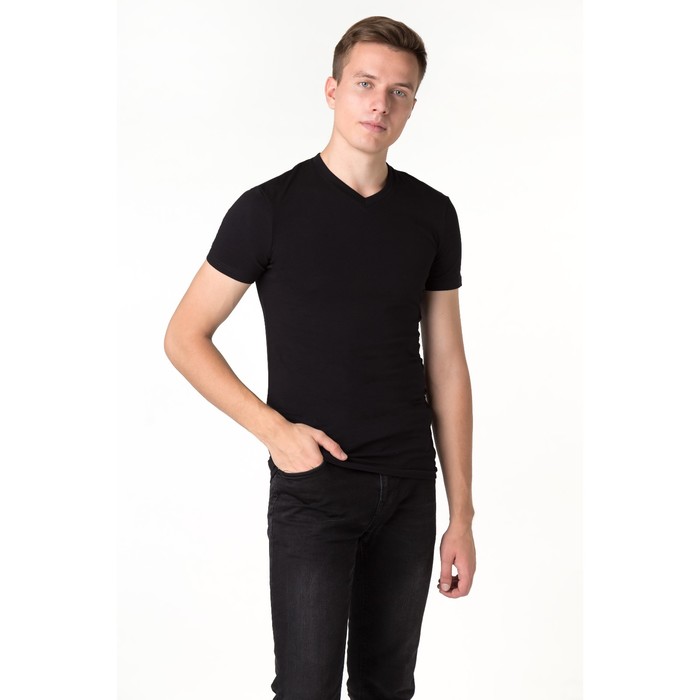 Футболка мужская, размер 46, рост 170-176 см, цвет чёрный