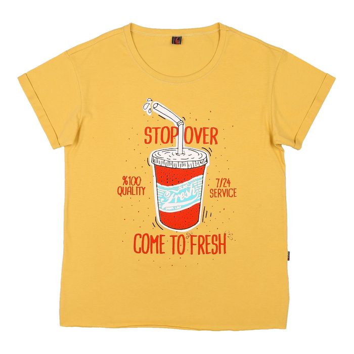 Футболка женская, размер 42, рост 158-164 см, цвет бежевый