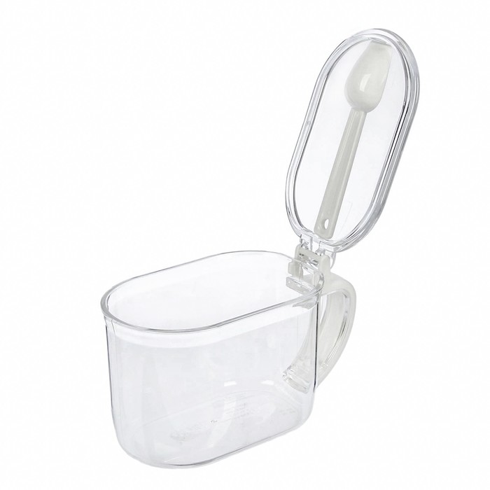 Банка для сыпучих 650 мл, с ложкой, прозрачная