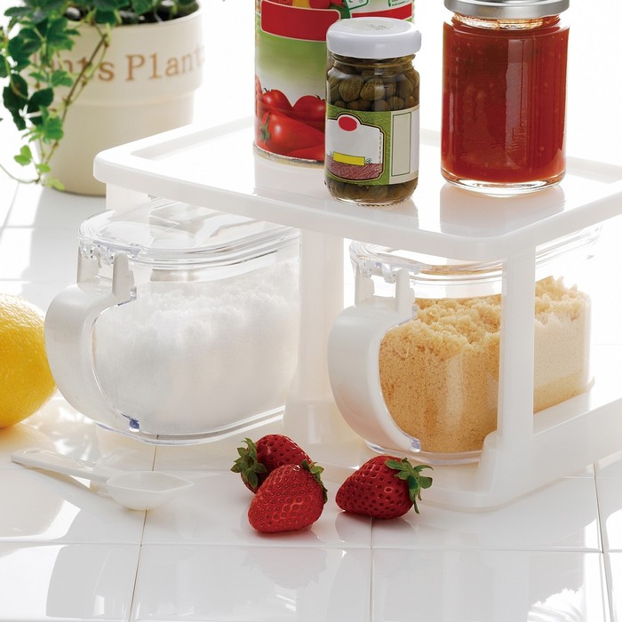 Банка для сыпучих 650 мл, с ложкой, прозрачная