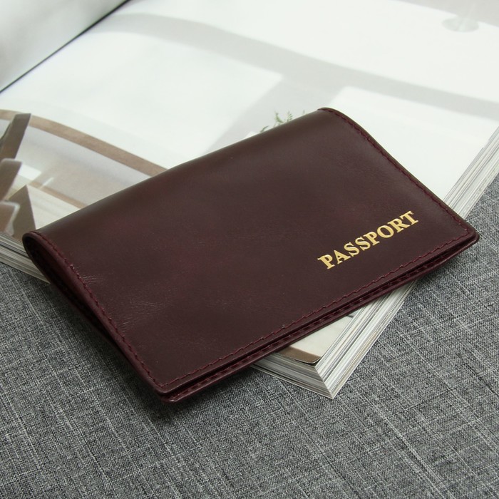 Обложка для паспорта, цвет бордовый