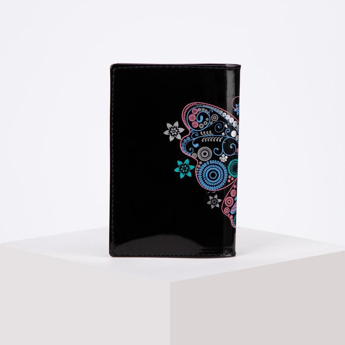 Обложка для паспорта "Бабочка", цвет чёрный