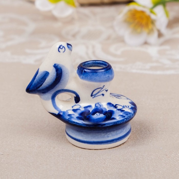 Подсвечник церковный «Вдохновение», гжель, кобальт