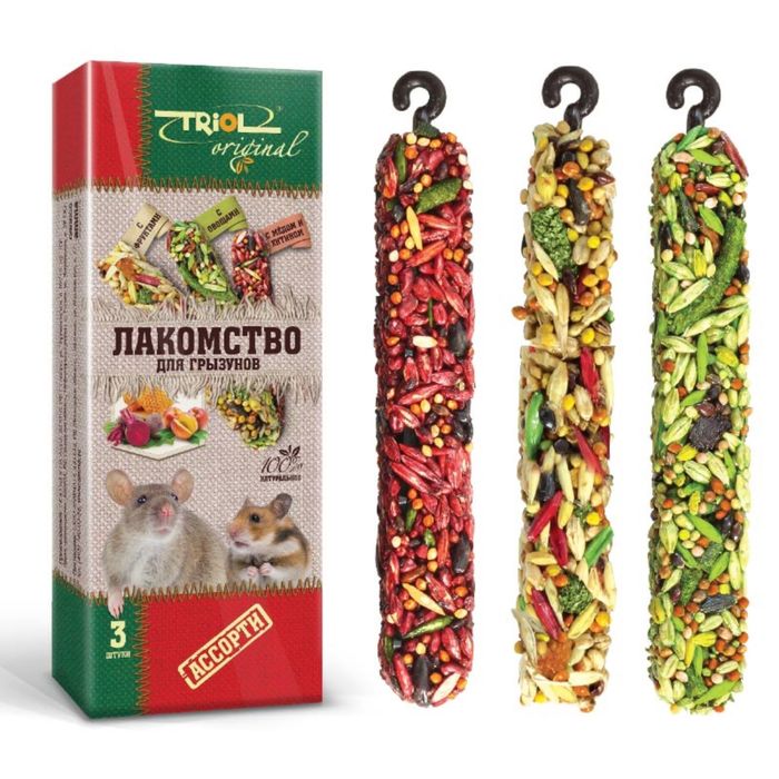 Лакомство "Triol" для грызунов, ассорти, 98 г