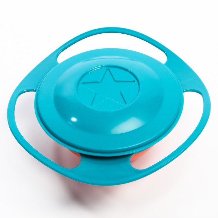 Миска детская «Тарелка-неваляшка», цвет зелёный/оранжевый