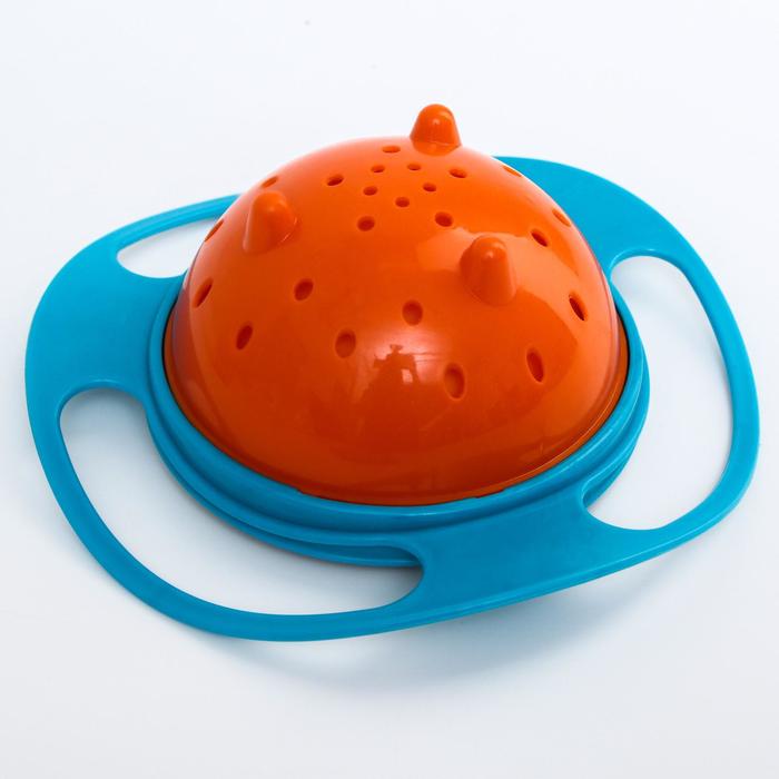 Детская миска «Тарелка-неваляшка», цвет синий/оранжевый